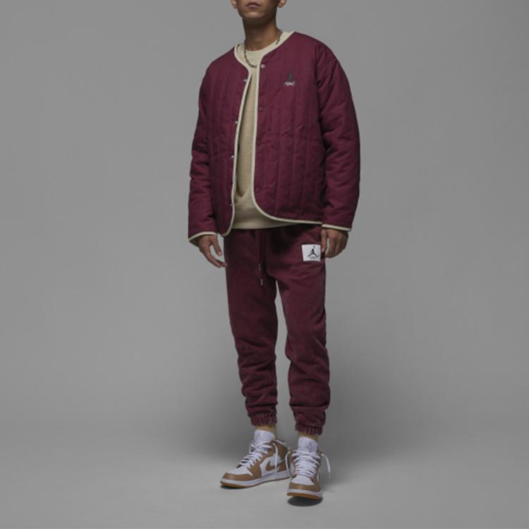 Jordan Embroidered Logo Single-Breasted Lightweight Short Cotton Jacket Men Outerwear DX4350-680