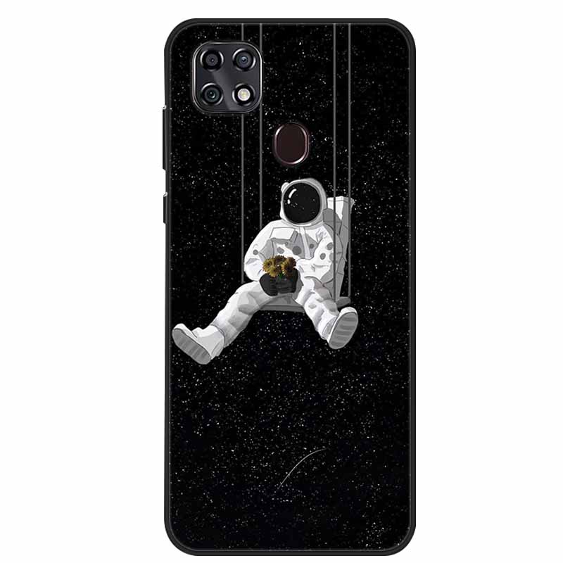 

Для ZTE Blade 20 Smart Чохол-книжка Астронавт ТПУ М яка Силіконова Задня Кришка Чохол для Телефона Для ZTE Blade 10 Smart V1050 Коке Людина в Космосі Funda -ZTE Blade 20 Smart