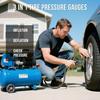 Digital Tire Pressure Gauge with Inflator, 3-250 PSI Air Compressor Accessories with Air Chuck Quick Connect Coupler, Car Attachments with Rubber