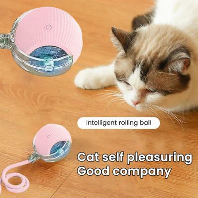 Interaktiver Katzenball 3 Modi Automatisch rollender Ball mit Seil Schnellladung Katzensicher Selbstunterhaltungsspielzeug für Katzen und kleine Hunde