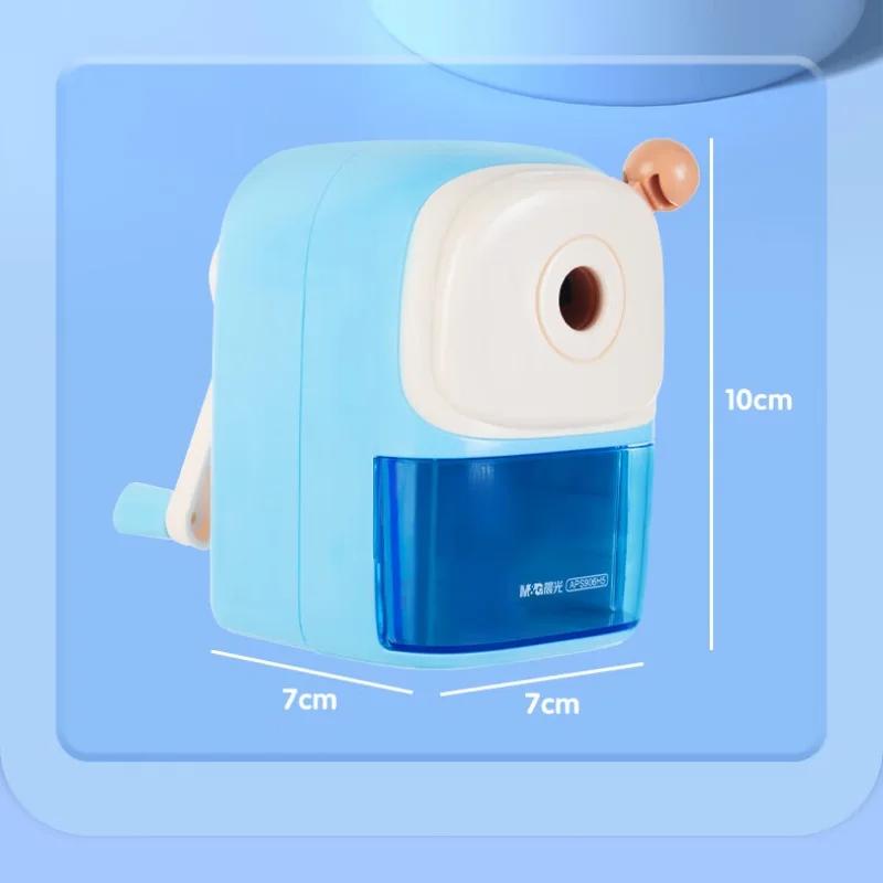 M&G Manual Pencil Sharpener 5-speed Adjustable Thickness Automatic Lead Feed Student Turner Pencil Roller Blue/Pink/Green