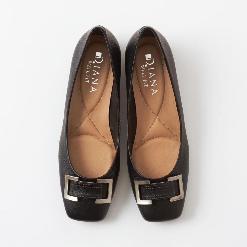 WELLFIT Low Heel Flat Made In 115114600008 [Diana] Shoes, Japan, Black, 22.0cm,