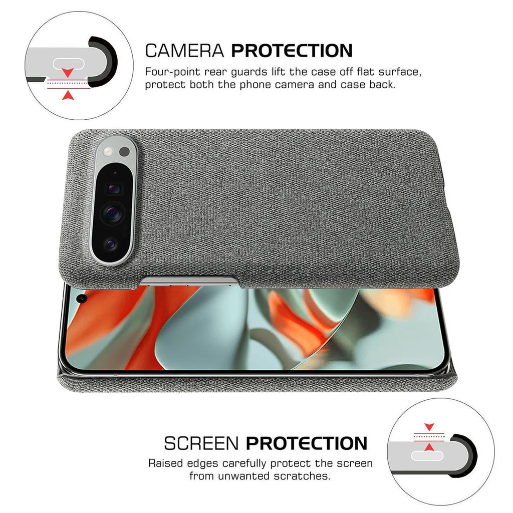 Pro pouzdro na telefon Google Pixel 10 Pro XL s látkovou texturou, proti poškrábání, ochranný zadní kryt z PC