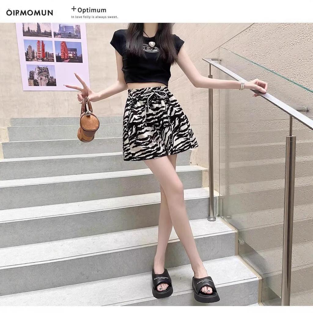 Women's Plus Size Ice Silk Print Shorts - Breathable, Quick-Drying, Slimming, and Versatile