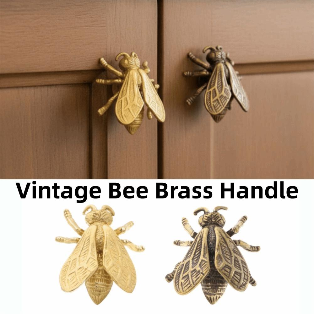 Retro Bee Brass Handle Furniture Hardware Wardrobe Drawer Pulls Trendy Cabinet Door Knobs  Dresser