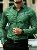 Modern Men's Long Sleeve Shirt with Geometric Line Print, Great for Daily & Formal Wear.