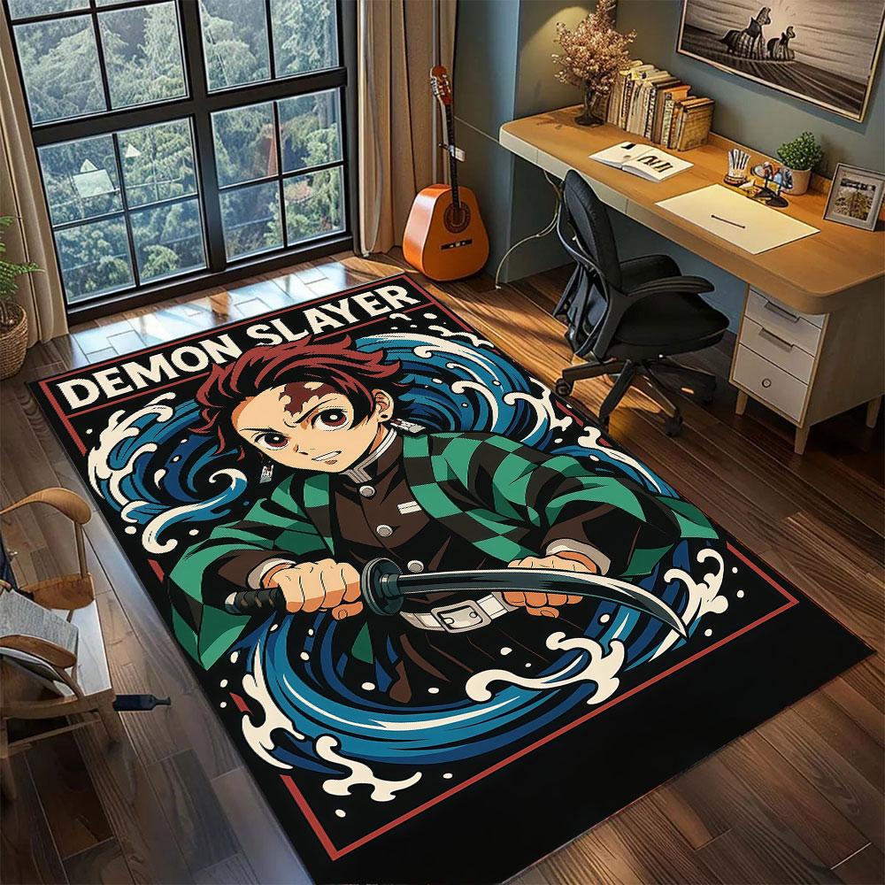 Muzan Kibutsuji Demon Slayer Carpet for Living Room Bedroom Home Decor Cool Movie Mat Play Floor Mat