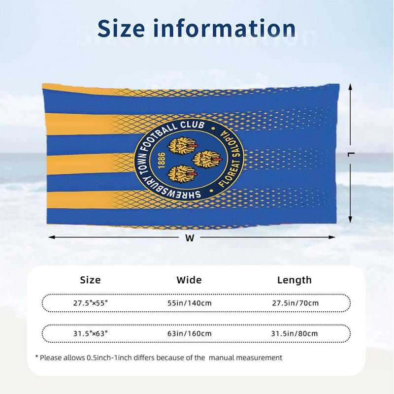 Shrewsbury Town (1) Theme Beach Towel Sand Resistant Soft And Comfortable Suitable For The Pool Camping Yoga And Diving A Travel