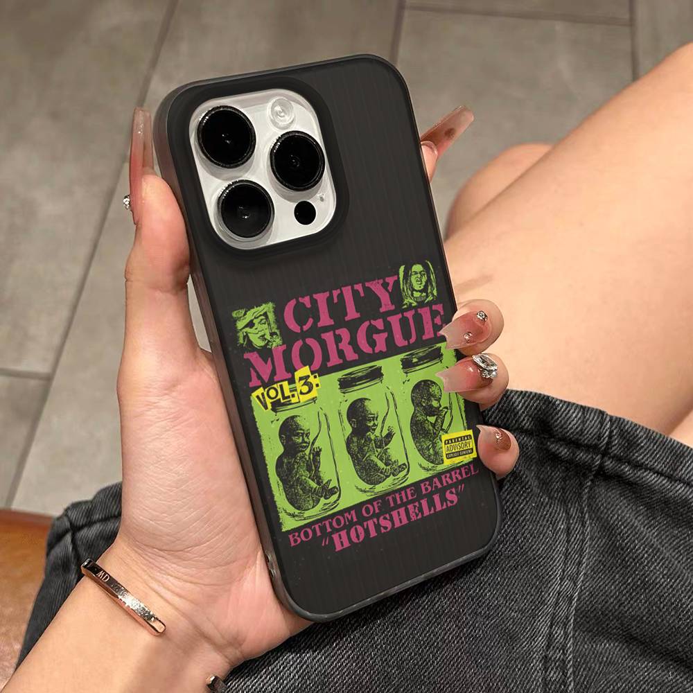 

C-City M-Morgue Zillakami Phone Case For IPhone 17 16 15 14 13 12 11 Pro Max Plus Corrugated Bumper Back Cover Shell iPhone 14 plus