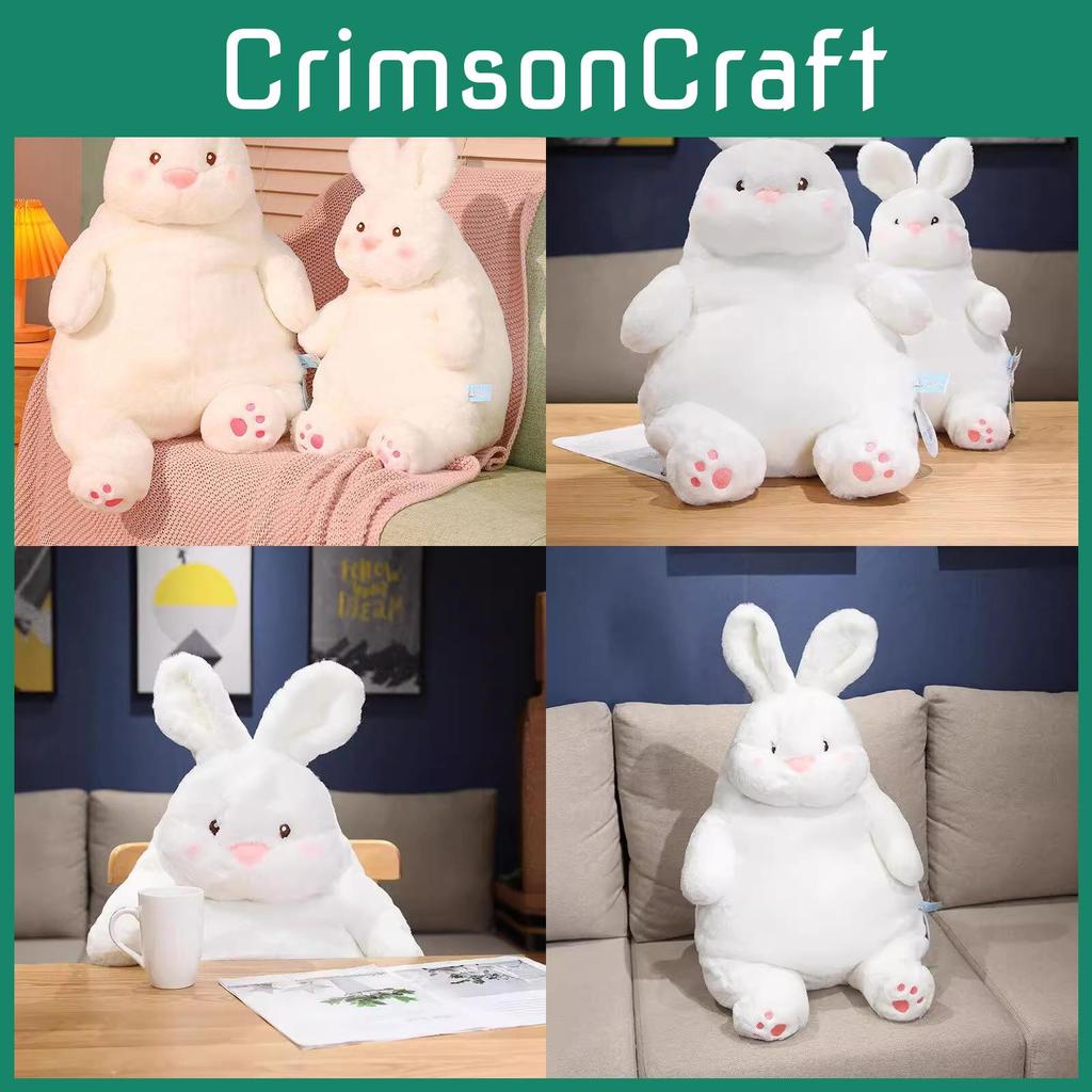 Plush White Lazy Rabbit Doll Delightful Large Cuddly Bunny For Home And Nursery