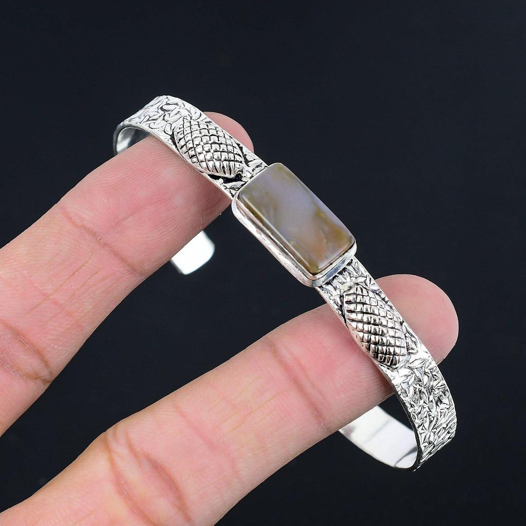 Freundschaftstag Ausverkauf Tube Achat Edelstein Handgemachter Armreif Schmuck Sterlingsilber