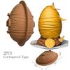 2 STUKS Paasei Chocolade Vormen 6 Vormen Eieren Siliconen Vormen 3D Grote Anti-aanbak Ei Paas Chocolade Vormen Bakgereedschap