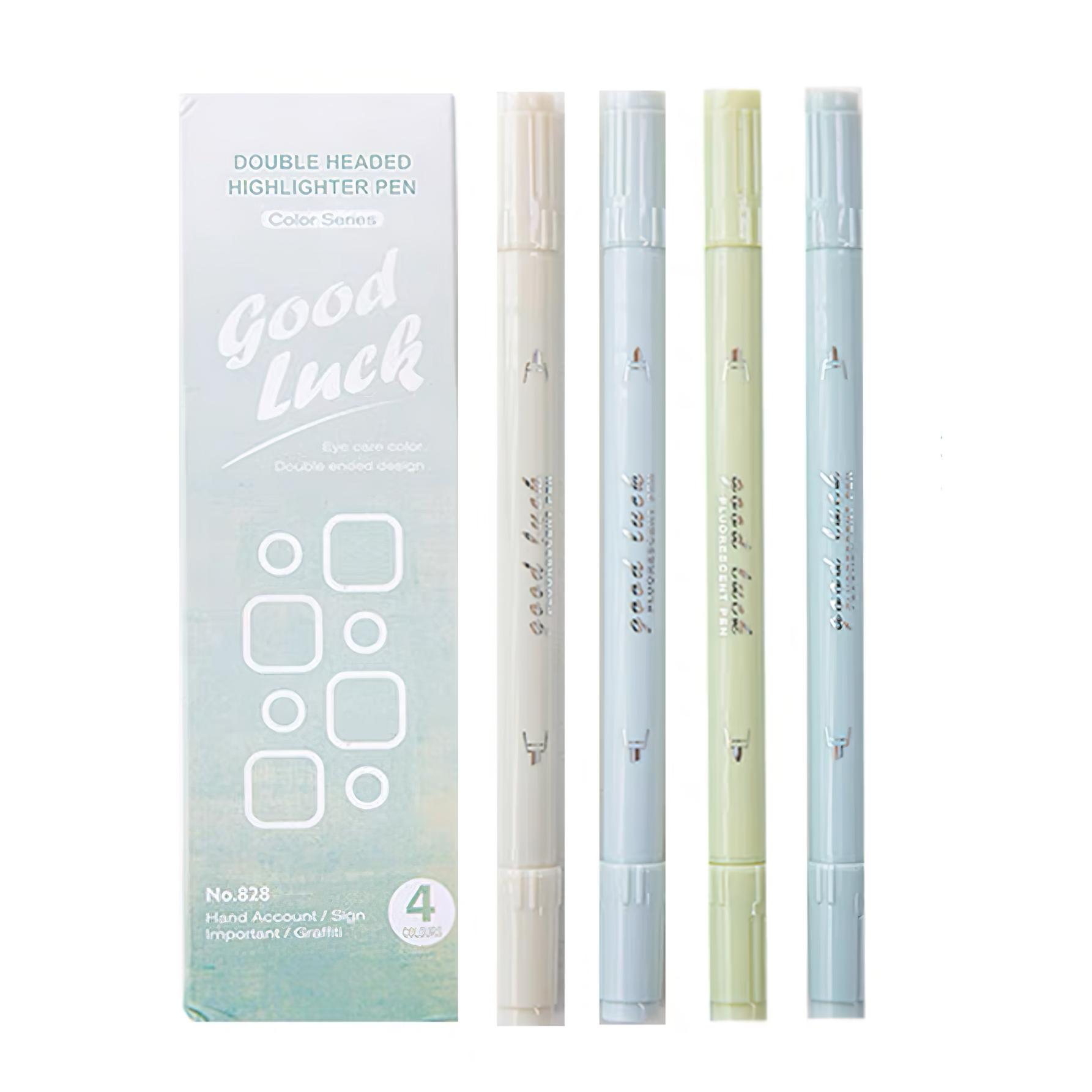 

4 шт. двуглавый градиентный цветной хайлайтер, набор ручек для мягкого ухода за глазами, точечный маркер-лайнер для рисования красок