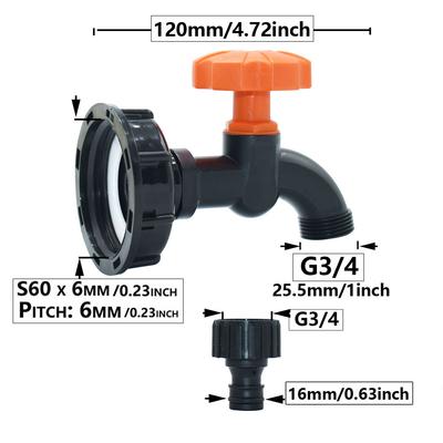 1000L S60 IBC rezervor robinet niplu 3/4" filet racord 16mm niplu furtun de grădină conector rapid colectare apă de ploaie supapă de apă cu găleată