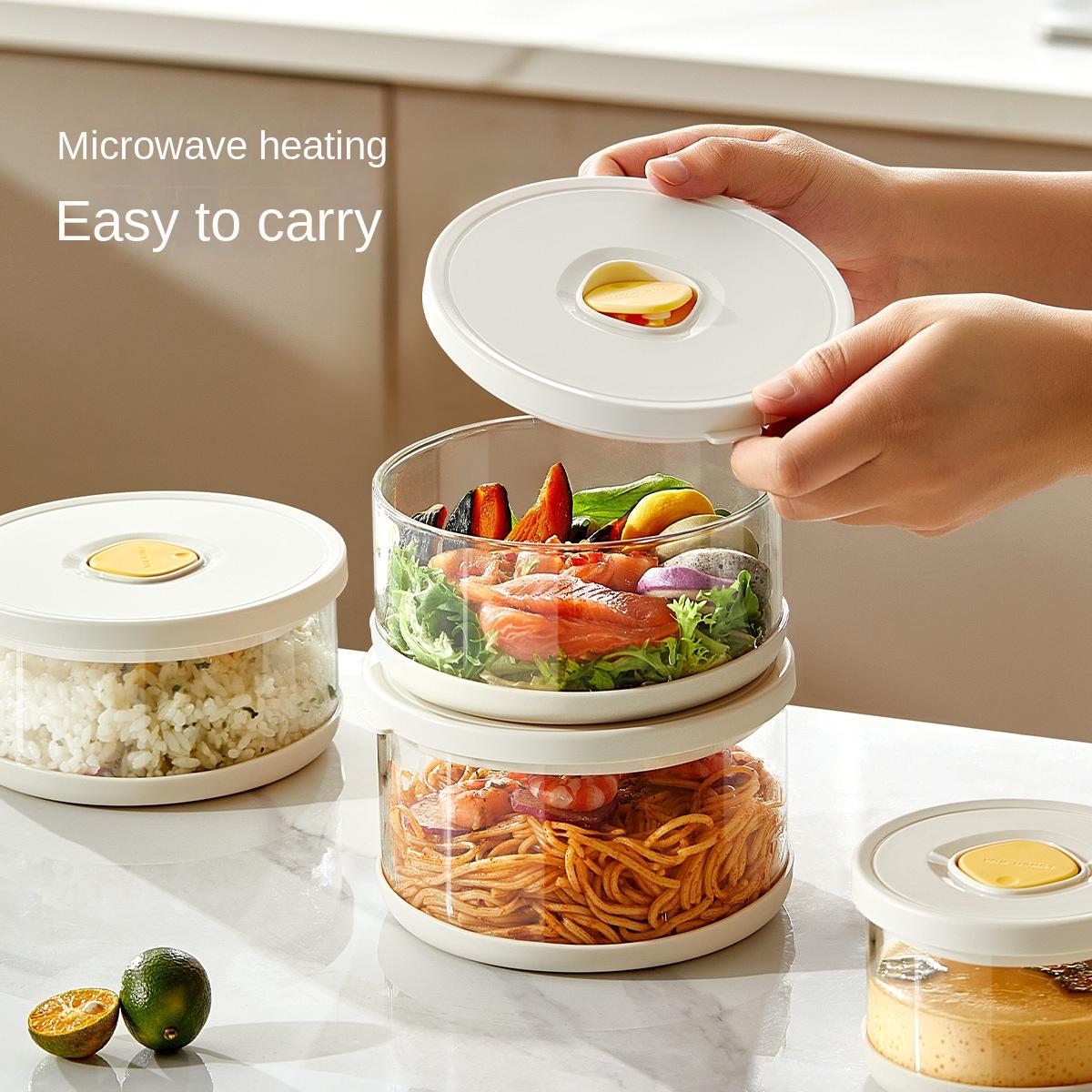 Set Tupperware in Vetro Contenitori Ermetici Resistenti al Calore Pranzo al Sacco Contenitore per Alimenti Contenitore per Riso Congelato Insalatiera