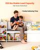 Kids Reading Nook, Wooden Storage Bench with Backrest, Kids Bookshelf & Toy Organizer, Large Toy Box Chest for Playroom, Living Room or Entryway, Easy