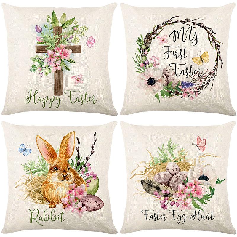 Easter Pillowcase Holiday Decoration Pillowcase Sofa Cushion Pillowcase