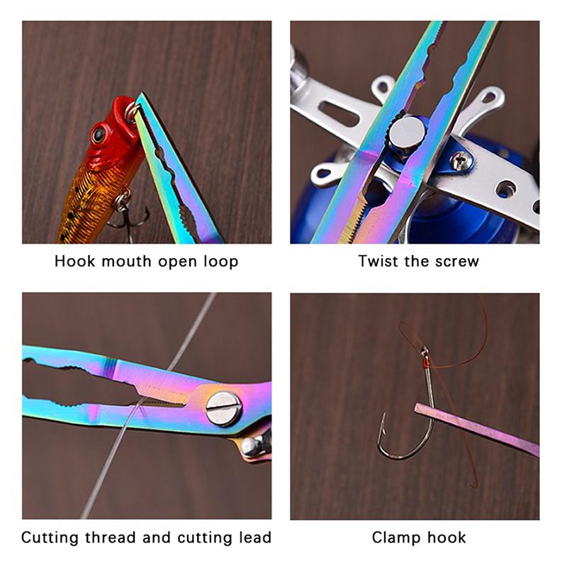 Fish Pliers Ergonomics Anti-Slip High-Strength Multifunctional Cut Fishing Line Fishing Tied Hooks Pliers Angling Equipment