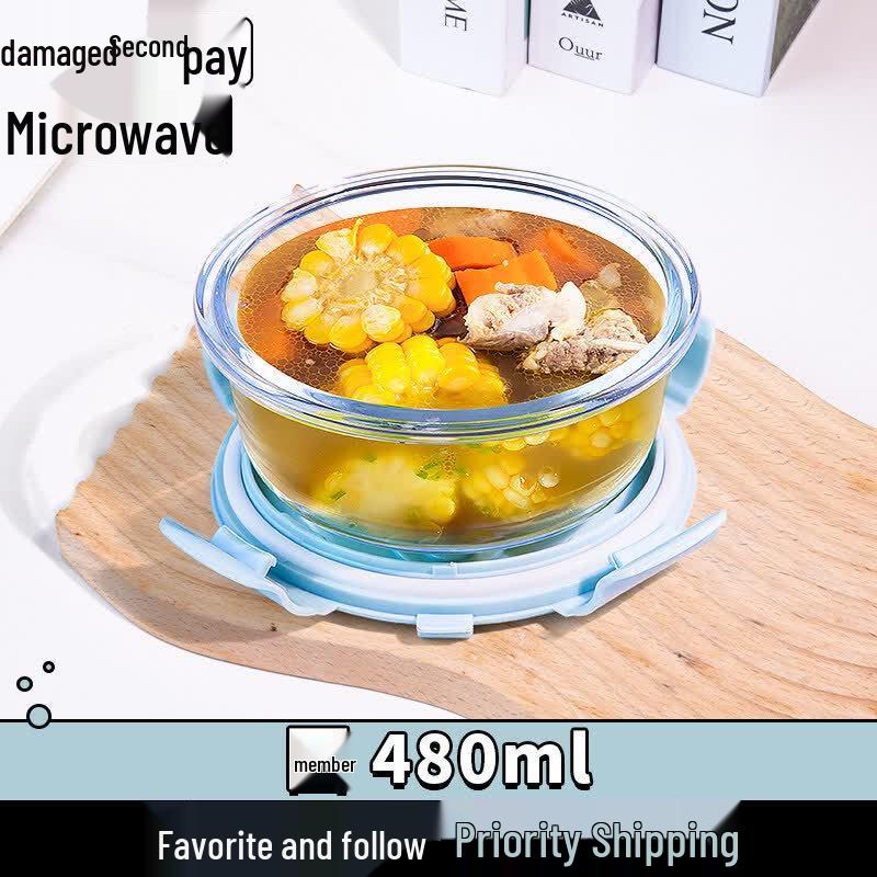 Microwave-Safe Glass Food Container with Lid