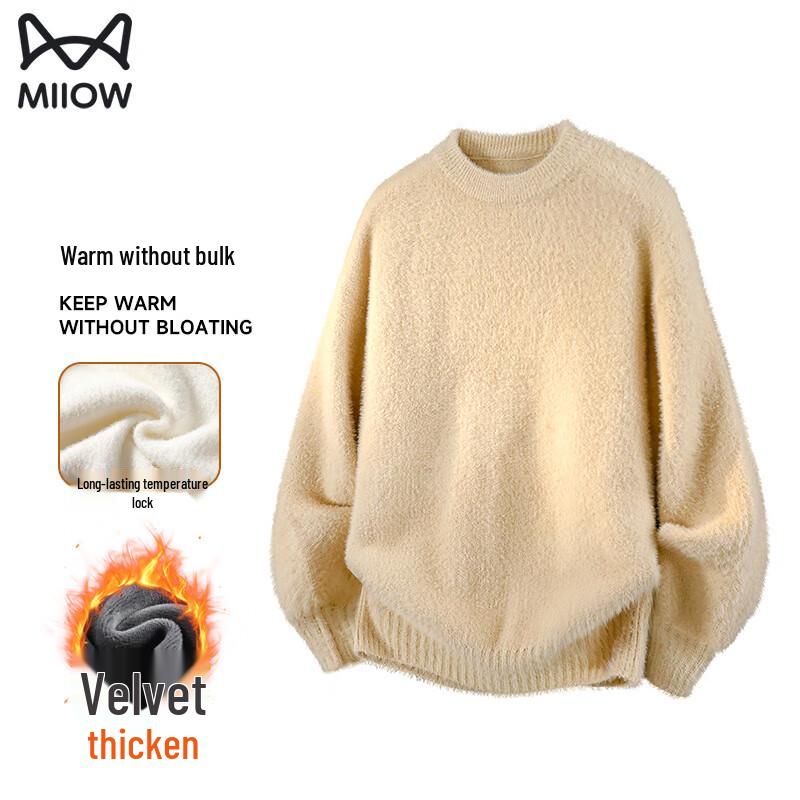 Mao Ren Unisex Thick Warm Round Neck Pullover Sweater