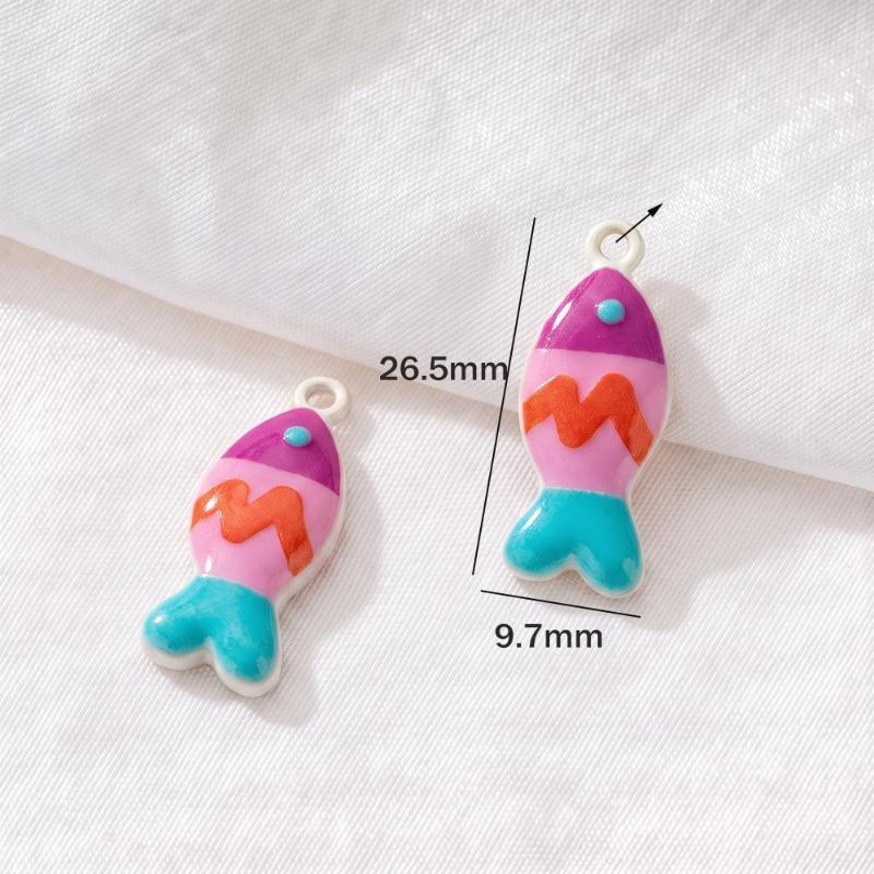 5Pcs Enamel Fish Charms Pendants Stainless Steel Ocean Animal Charm For Diy Necklace Earrings Bracelets Crafts Jewelry Making