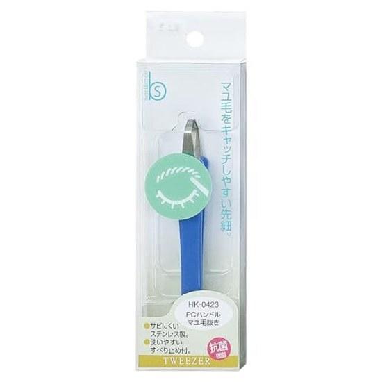 KAI PC Handle Tweezers Flat Tip Non-Slip Easy Hold HK0423 Beauty