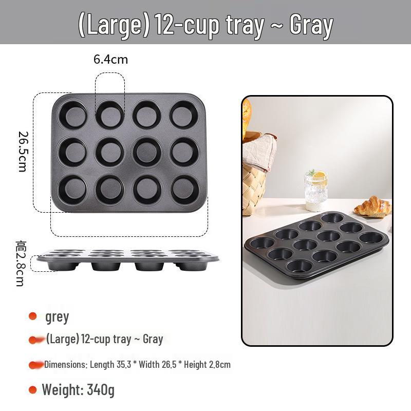 Non-stick Carbon Steel Muffin & Cake Mold (4/6/9/12 Cups)