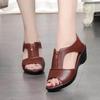 Summer New Women Fish Mouth Wedge Sandals Soft Sole Sandals Comfortable Mother Shoes