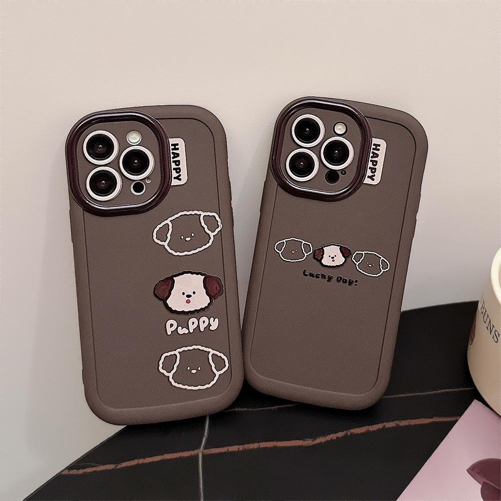 Niche Ins Puppy Graffiti for Apple 16 Mobile Phone Case for Iphone15 Silicone Case 11 for 14pro Max Cartoon