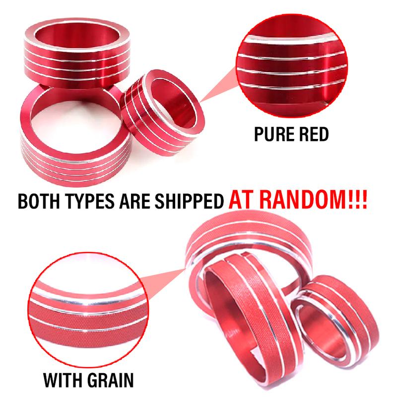 Wooeight 3Pc Car Interior Air Condition Knob Ring AC Control Switch Knob Sequ Trim Cover Fit for Subaru Forester XV -