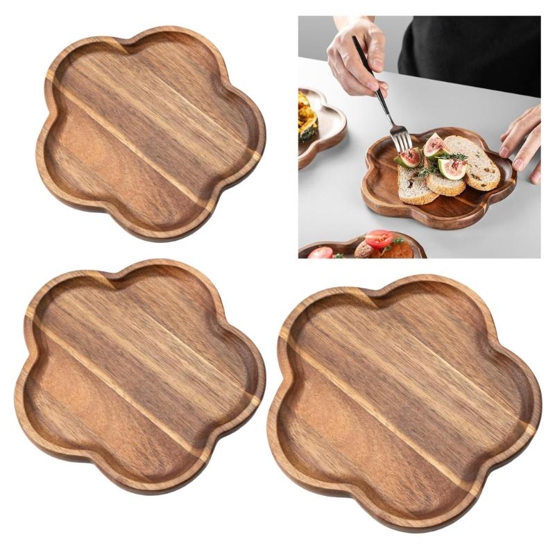 Natural Wood Oval Serving Tray Portable Portable Snacks Dish Outdoors Picnics Wood Tray For Home Dining Party