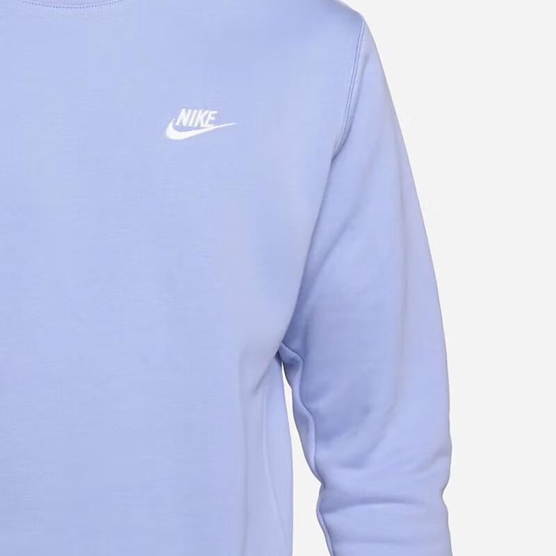 Nike Sportovní mikina Club Crew s potiskem loga Pánská mikina Světle fialová BV2663-569