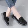 Women Black Moccasins Driving Shoes Flats Casual Nurse Shoes Loafers Simple Soft White Office Shoes Large Size