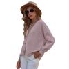 Neuer lässiger Strick-Cardigan mit V-Ausschnitt - Einfarbiges Damen-Oberteil für Herbst/Winter