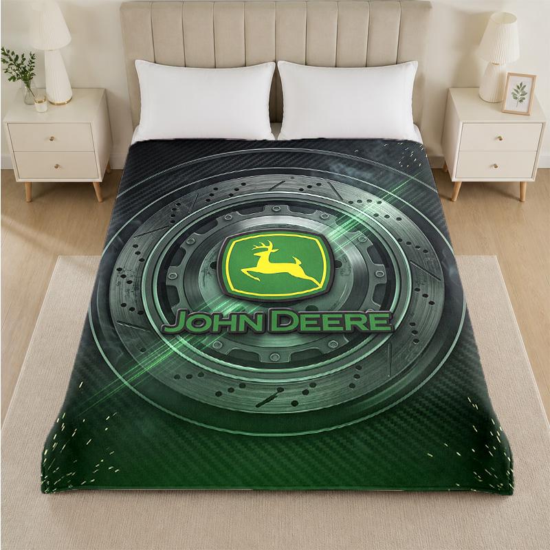John Deere Print Flanelldecke Gemütliche Leichte Plüschdecke für Bett Sofa Haushalt