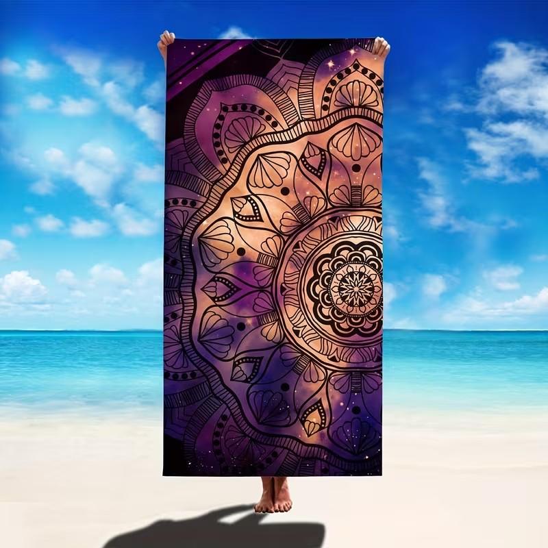 Bohemisk Regnbåge Mandala Strandhandduk Mikrofiber Snabbtorkande Absorberande Sandfri Sommar Pool Badhandduk
