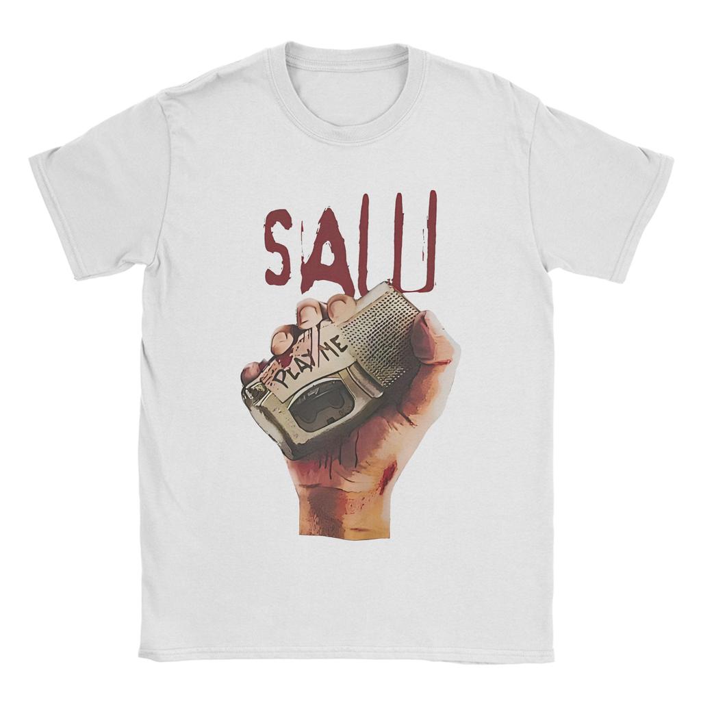 Vintage Saw Movie Soft T Shirt Unisex Cotton Short Sleeve Horror Scary O-neck Summer Tops