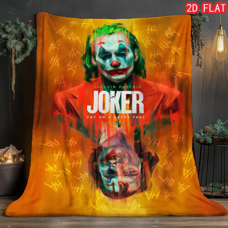 

Horror Clown Joker Flannel Blanket Warm Cozy Lightweight Throw for Bed Couch Living Room Gothic Style Home Decor 75x90cm