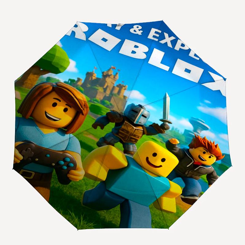 Roblox Theme Automatic Umbrella, Lightweight & Portable, 8 Rib, Perfect for Outdoor Travel, Birthdays, Christmas, Gifts.