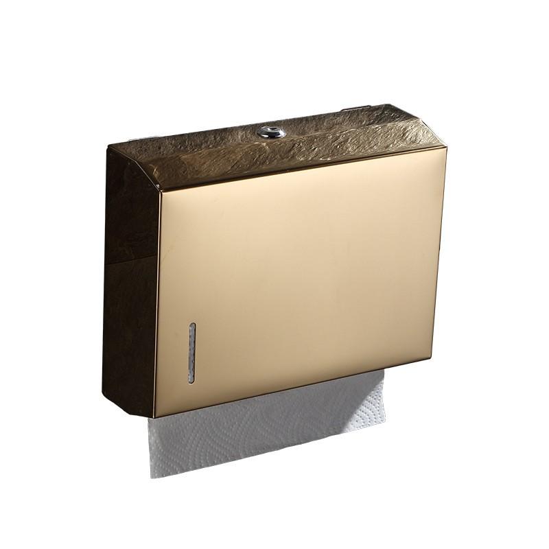 Stainless Steel Wall-Mounted Tissue Dispenser Hotel Bathroom Commercial Use 304 Grade Waterproof Lockable