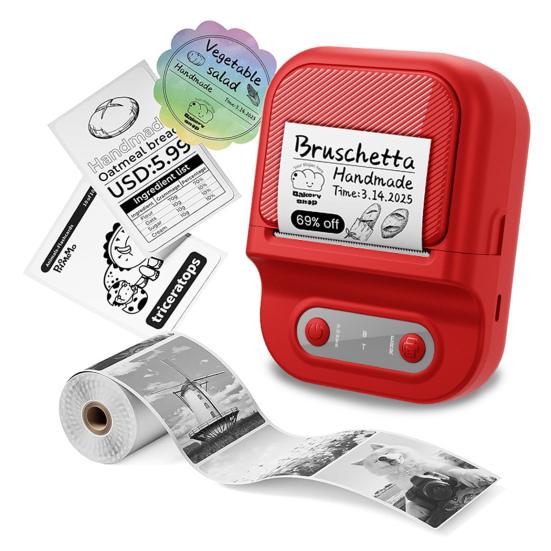 Label Maker Machine Portable Thermal Label Printer Bluetooth-compatible Mini Label Printer with Tape for Small Business Home School Barcode Address