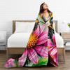 Bee and Flowers Flannel Blanket Adults Child Warm Bedding Throws Winter Home Decor Bedspread Sofa Bed Cover
