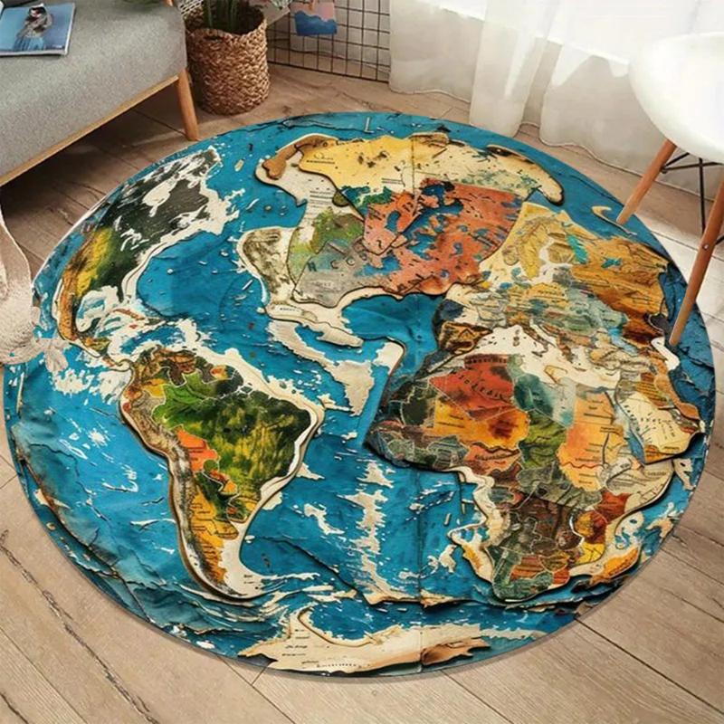 

Round Carpet Football Basketball Volleyball Baseball Pattern Rug Bedroom Living Room Non Slip Mat Home Decoration Bedroom 80cm
