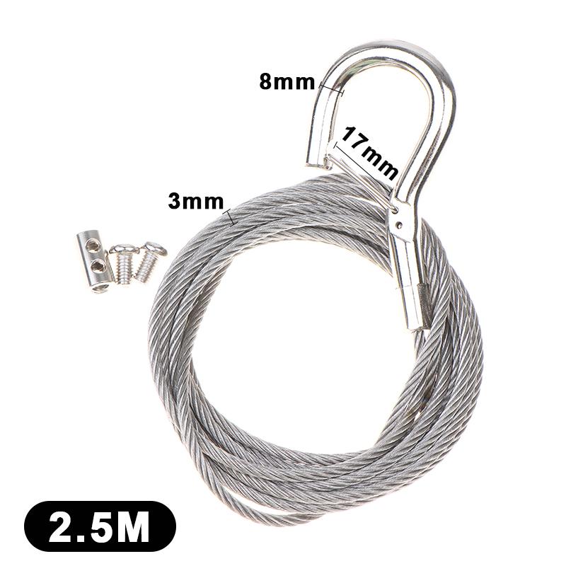 Locking Stainless Steel Wire Rope Adjustable Retractable Suspension Lanyard for Industrial Equipment Hanging Work