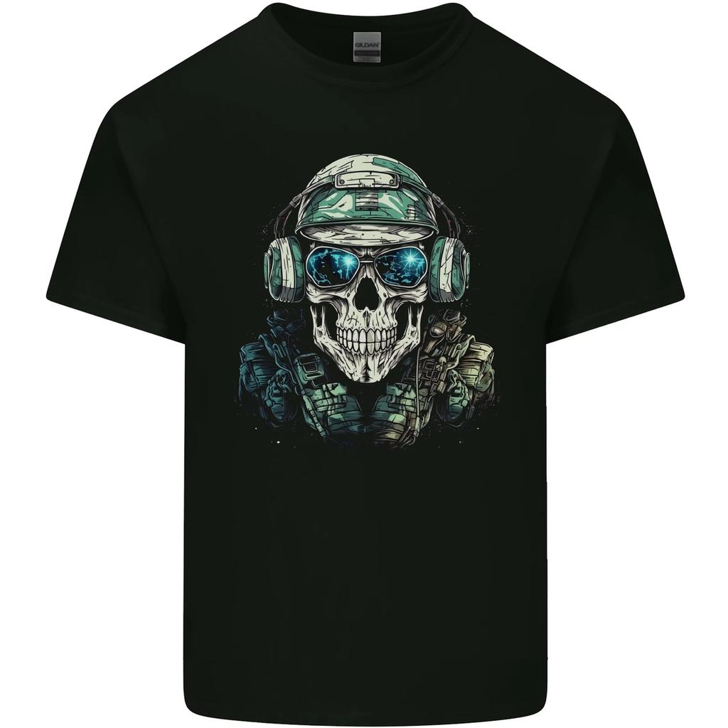 Military Skull Army Marines Artillery Soldier Kids T-Shirt Childrens