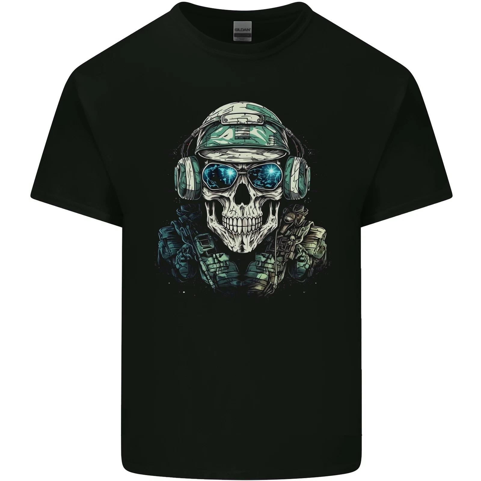 Military Skull Army Marines Artillery Soldier Kids T-Shirt Childrens XL