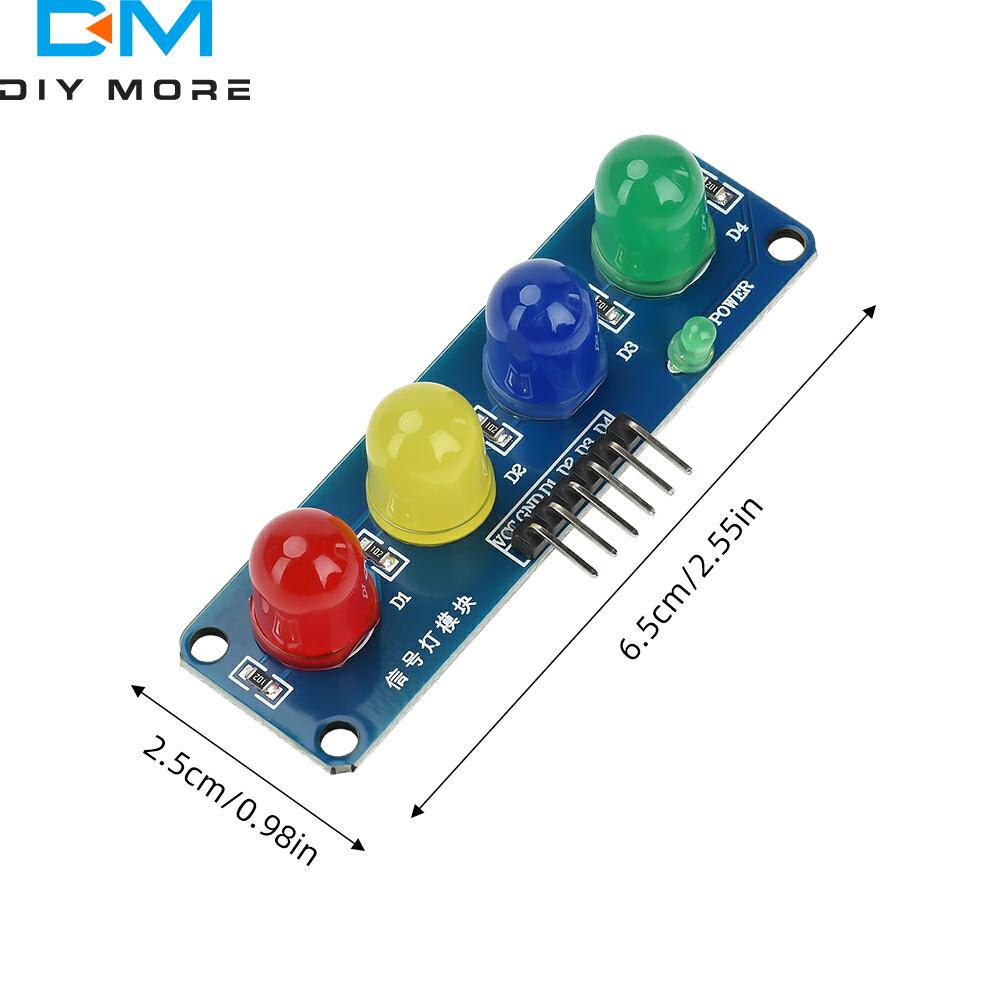 DC 3.3-5V ST009 Four Position LED Module Signal Light Red Yellow Green LED Module Traffic Light System Light