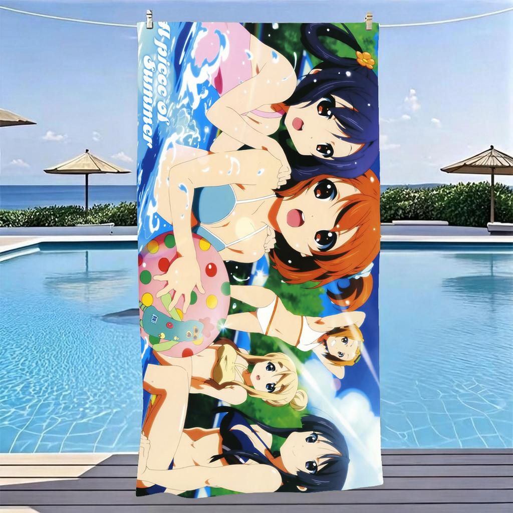 K-On Anime Beach Towel Quick Dry Absorbent And Ultra Soft Fitness Sports Towel Perfect Accessories For Swimming Pool And Beach
