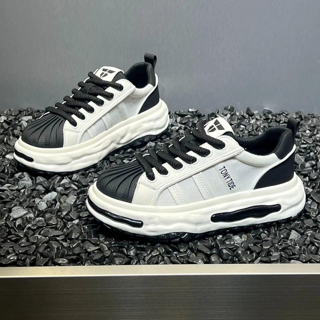 Herren Shell Toe Skate Schuhe mit dicker Sohle – Herbsttrend 2025, höhenverstärkende Freizeitsneaker