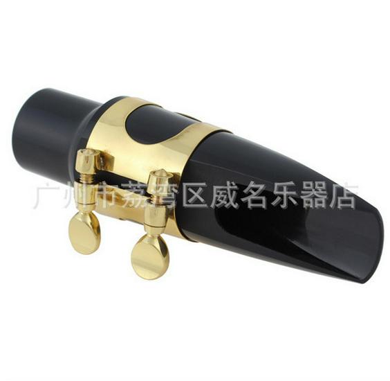 Black Plastic Tenor Saxophone Mouthpiece with Reed - Wind Instrument Accessory